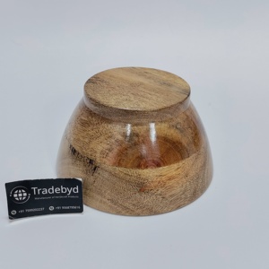 ชามไม้อะคาเซียทำด้วยมือพรีเมี่ยมสำหรับสลัดขนมผลไม้แกะสลักทรงกลมดีไซน์สำหรับใช้ในบ้านและร้านอาหารที่ทันสมัย - Product Image 5