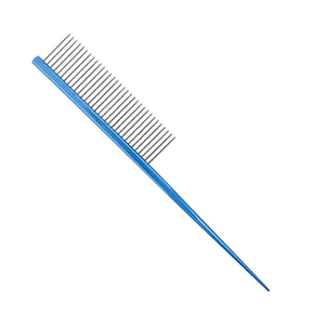 หวีป้องกันไฟฟ้าสถิตย์สำหรับสัตว์เลี้ยงหวีสแตนเลสลอยกว้างกำจัดขนได้อย่างมืออาชีพกำจัดขนหางหนูสีม่วง - Product Image 4