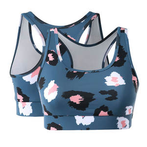 Sujetador deportivo con estampado de logotipo personalizado para mujer 70%, sujetador corto acolchado de realce para Fitness, gimnasio, Yoga, conjunto de tela transpirable de secado rápido de alta calidad - Product Image 1