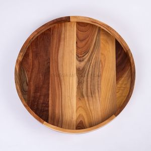 Ensemble de plateaux en bois d'excellente qualité de couleur mangue naturelle avec une forme carrée élégante et une finition chic idéale pour servir - Product Image 3