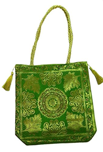 Bolso de mano elegante y bonito para mujer, tejido Jacquard, mezcla de algodón, con dos asas suaves y compartimiento interior con cremallera - Product Image 3