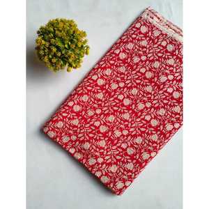 Sanganeri Imprimer Pur Coton Voile Tissu Main Bloc Imprimé Organique Peigné Cardé Fil pour Rembourrage Maison Decor-JBRFT2-10 - Product Image 1