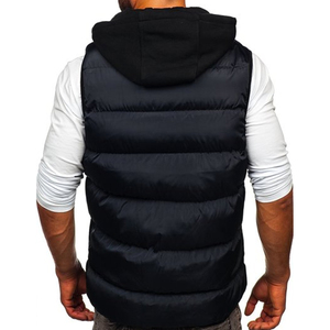 Logotipo personalizado moda invierno cremallera sin mangas acolchado abajo impermeable Casual acolchado Reversible hombres chaleco acolchado - Product Image 2