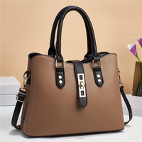 Sac à main fourre-tout décontracté structuré en cuir PU vintage pour femme, avec fermeture éclair, deux poignées, imperméable, à porter à l'épaule ou en bandoulière, idéal pour le travail