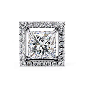 Pendientes Geométricos de Oro Rosa de 18K con Corte Princesa y Diamante Cultivado en Laboratorio (Certificado IGI) - Product Image 3