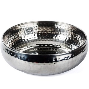 Bol décoratif en métal texturé en nid d'abeille poli / Centre de table à fruits en acier inoxydable Motif végétal Vaisselle de fête Assiettes - Product Image 2