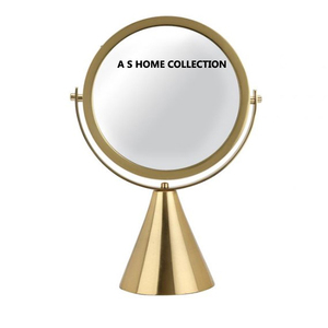 Nouvelle arrivée en bois et acier inoxydable métal forme ronde en bois poli miroir de table dernier modèle best-seller fait main - Product Image 3