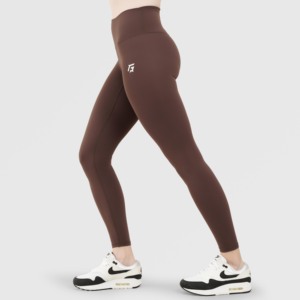 Leggings ultra-slim taille haute (marron) en nylon/spandex, design personnalisé, respirants, pour fitness, yoga et entraînement, longueur cheville, ODM personnalisé - Product Image 5