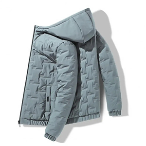 เสื้อแจ็คเก็ตผ้าฝ้ายบุนวมโอเวอร์ไซส์สำหรับผู้ชาย, เสื้อกันลมลำลองสีพื้นพร้อมคอตั้งเสื้อโค้ทเก็บความร้อนเสื้อพาร์กา - Product Image 2