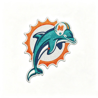 Patch brodé thermocollant ou à coudre de l'équipe de football Dolphin, logo sportif pour veste, sac à dos, chapeau, décoration de vêtements