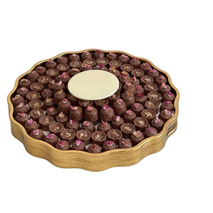 Bol de service pour chocolats de luxe moderne Falcon International, écologique, en métal doré, avec support en bois, passe au lave-vaisselle - Product Image 6