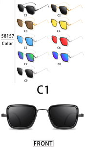Nuevas Gafas de Sol Cuadradas de Metal con Montura Gruesa Estilo Retro Indio para Hombre, Montura Azul/Roja/Amarilla, Estilo Steampunk, Se Admiten Pedidos Pequeños - Product Image 2