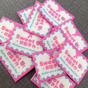 Wholesale Custom Made <b>Iron</b> <b>on</b> Labels Clothing Brand Waterproof Garment Clothes Damask Main Woven Labels With Sizes - Product Image 3