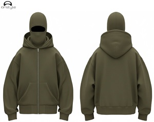 Masque d'hiver à la mode pour hommes et femmes Oversized Streetwear Look in Polyester/Cotton Fleece Fabric Plain Dyed - Product Image 5