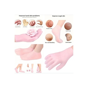2-Piece Silicone Foot Care Sock & Hand Peeling <b>Glove</b> Set Ultra Flexible Skin Care - Product Image 3