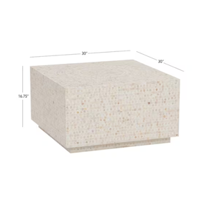 Table basse carrée en coquille de capiz artisanale pour salon moderne de luxe, vente en gros de table basse en nacre de grande taille en provenance du Vietnam - Product Image 3