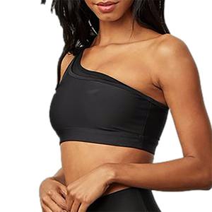 Vente en gros short de fitness solide à une épaule réversible à séchage long ensemble de soutien-gorge de sport-Spandex extensible dans les quatre sens grandes tailles pour l'été - Product Image 3
