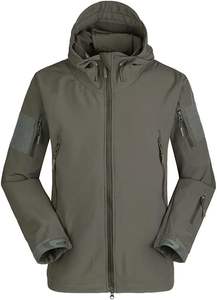 Stay Ready Anywhere Tactical Softshell Jacket with <b>Waterproof</b> Hood & Full Zip Windbreaker for <b>Rugged</b> <b>Outdoor</b> Travel - Product Image 6