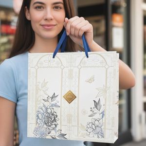 Sacs de shopping en papier écologiques - Emballage personnalisé de luxe pour les marques durables Biodégradable Recyclable Décoration de cadeaux - Product Image 6