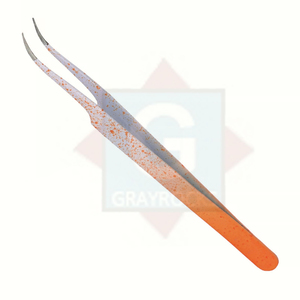 แหนบต่อขนตาทำจากสเตนเลสสตีลเครื่องมือเสริมความงามปลายไฟเบอร์สีแบบกำหนดเอง - Product Image 3