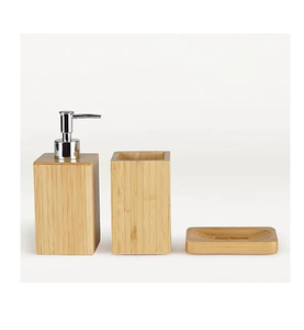 Juego de baño de madera de precio más bajo para el baño del hogar Artículo decorativo Juego de baño de madera de tamaño personalizado - Product Image 6