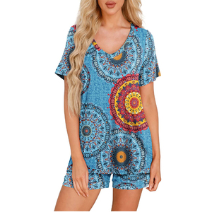 Conjunto de Camiseta y Pantalones Cortos con Tinte Degradado para Mujer, Último Modelo 2026, Servicio OEM, Venta al por Mayor, Pantalones Cortos Casuales para Mujer - Product Image 1