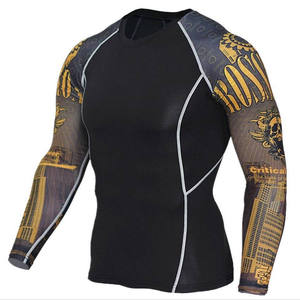 Custom design logo High Quality Men's Long Sleeve Compression Shirts Jiu Jitsu MMA BJJ <b>Rashguard</b> Factory Direct for Martial Arts - Product Image 3