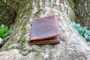 Tarjetero de cuero marrón Crazy Horse para hombre, billetera de cuero genuino, 2017 - Product Image 4