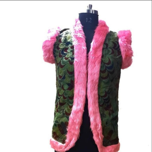 Chaquetas de piel sintética sin mangas para mujer, chaqueta Bohemia con cuentas totalmente a mano, 2022 - Product Image 1