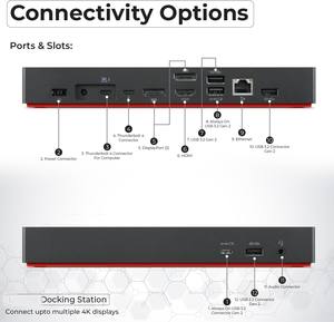 Base Thunderbolt 4 para <span class=keywords><strong>ThinkPad</strong></span> (40B00300US) |   Base de Conexión de Alta Potencia de 300W con Interfaz Tipo C para 2.0, Disponible en Stock - Product Image 4