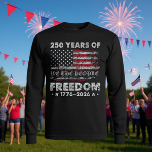 Maglietta a maniche lunghe per il 250° anniversario, bandiera americana, promozionale per i 250 anni degli Stati Uniti - Product Image 3