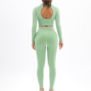 Women Solid Lightweight Seamless Yoga Set <b>High</b> <b>Waist</b> <b>Leggings</b> Push Sports Bra Butt Lift <b>Tummy</b> <b>Control</b> Scrunch Butt Front <b>High</b> - Product Image 6