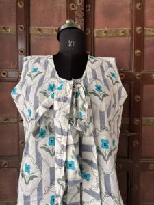 ชุดโบโฮทำมือสำหรับผู้หญิง ชุดฤดูร้อนผ้าฝ้ายพิมพ์ลายดอกไม้ ซักได้ เป็นมิตรกับสิ่งแวดล้อม กระโปรงยาวคลุมเท้า เสื้อสำหรับใส่ไปชายหาด - Product Image 2