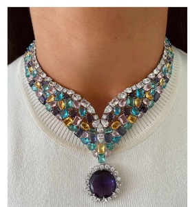 Conjunto de Collar y Aretes de Diseño AD con Acabado Plateado de Primera Calidad para Mujer, Conjunto de Collar Clásico para Bodas - Product Image 3