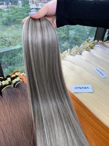 High Quality Vietnamese Bulk Hair Super Double Drawn Natural Hair Blond Shade Piano Color Virgin No <b>Tangle</b> No Shedding - Product Image 5