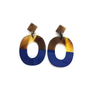 Bijoux de mode personnalisés, meilleure qualité, nouvelle boucle d'oreille en corne de boeuf, conception géométrique, boucles d'oreilles pendantes, taille personnalisée, boucle d'oreille en corne polie - Product Image 1