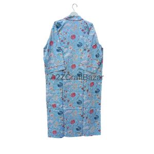 Beautiful Floral Printed Women's Lightweight Cotton Kimono Comfortable Har Long Sleepwear Night Wear Shower Robe Front - Product Image 6