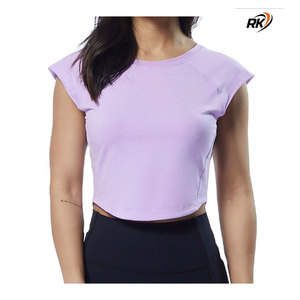 เสื้อยืดครอปสำหรับผู้หญิงเสื้อลำลองลายทางแขนสั้นเป็นมิตรต่อสิ่งแวดล้อมสำหรับฤดูร้อน - Product Image 5