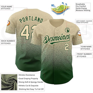 ผ้าโพลีเอสเตอร์ระบายอากาศได้ดีสไตล์ดั้งเดิมมีกระดุมเต็มปุ่มด้านหน้าสำหรับเล่นเกมเบสบอลในเมือง - Product Image 1