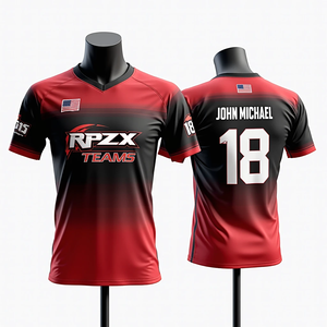 Mens personalizado sublimado Softball Baloncesto Fútbol Pesca Jerseys Malla transpirable Cuello redondo Ropa deportiva al por mayor - Product Image 6