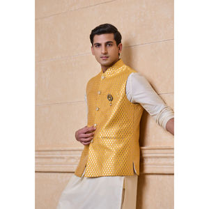 Vestes Nehru à motifs brodés pour les mariages Vestes Nehru écologiques pour les mariages Vestes Nehru élégantes pour les hommes - Product Image 5