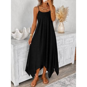 Robe Aerobin asymétrique à bretelles et col en V pour femme, 35632 - Noir - Product Image 4