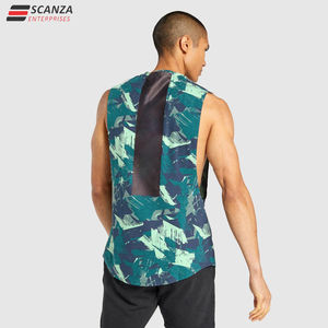 Débardeur décontracté pour hommes, en coton et polyester respirant, personnalisable, design OEM avec motif vierge XXL - Product Image 2