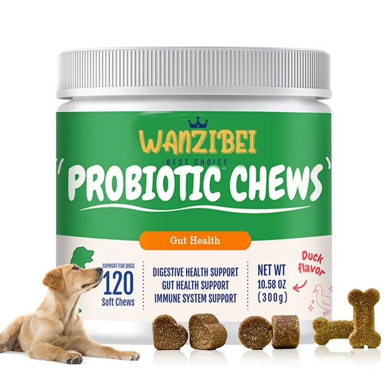 Probiotics chews กัดสำหรับสุนัขธรรมชาติสัตว์เลี้ยงอาหารเสริมสุนัขขนมขนม Gut สุขภาพที่มีความละเอียดอ่อนกระเพาะอาหารช่วยย่อยอาหาร