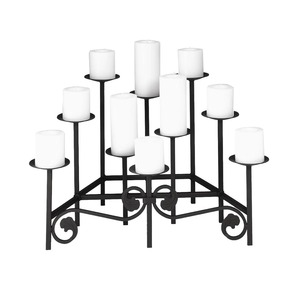 Candelabro decorativo de metal con diseño de esquina único - Product Image 5
