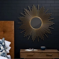 Miroir mural décoratif en métal et verre, design papillon doré, moderne, fait main, écologique, durable, léger, sans électricité