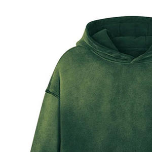 Sudadera con Capucha para Hombre, Marca Privada, Invierno, Estilo Oversize, Lavado Ácido, Bolsillos Delanteros Tipo Canguro, Bordada, 100% Algodón Orgánico - Product Image 5