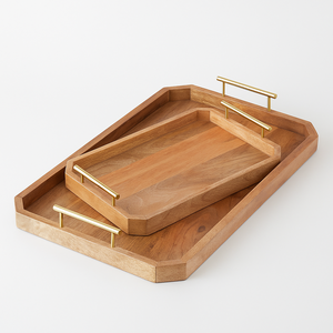 Bandeja de madera para servir para té, bebida, aperitivos, desayuno, tablas para servir, vajilla de cocina, bandeja para servir hecha a mano, tablas - Product Image 1