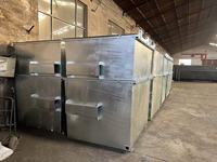 Conteneur à déchets mobile galvanisé à levage frontal pour chariot élévateur avec roues et couvercles en plastique