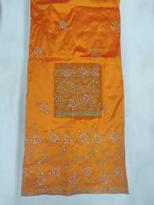 Tela de Seda Tafetán Tejida con Diseño Floral y Pedrería, Estilo Étnico Clásico y Lujoso, Antiestática y Transpirable - Product Image 2